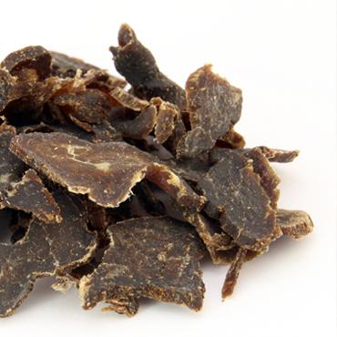 Traditional sun dried South African beef biltong meat